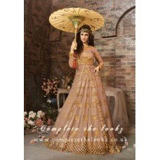 ZOYA EMERALD ZY-18004 PEACH COLOUR GEORGETTE WEDDING WEAR DRESS 